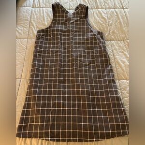 HYFVE Gray and White Knee-Length Sleeveless A-Line Dress